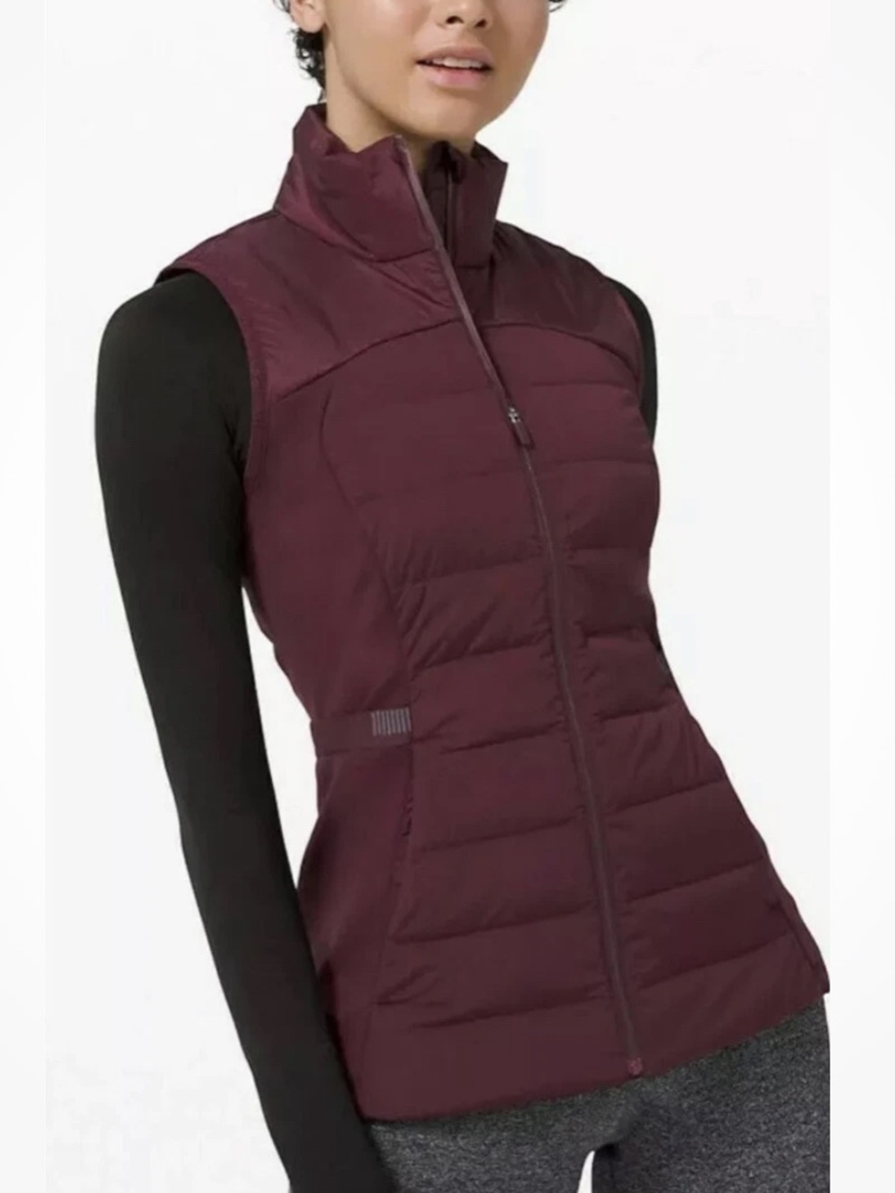 Lululemon down for it all goose down vest burgundy maroon size 8